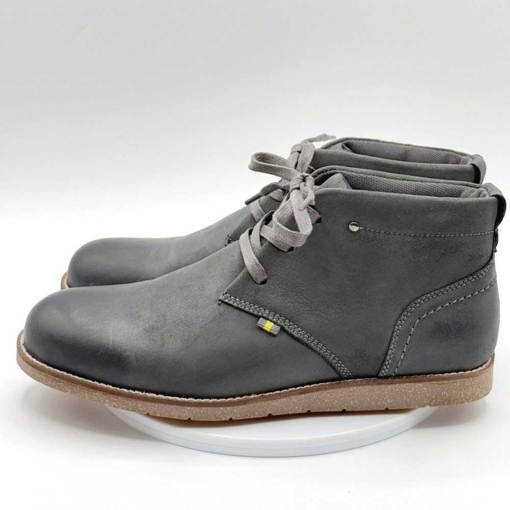Thomas & Vine Chukka Boots Mens Grey Leather Size 8 Lace‎ Up Mid Top NEW